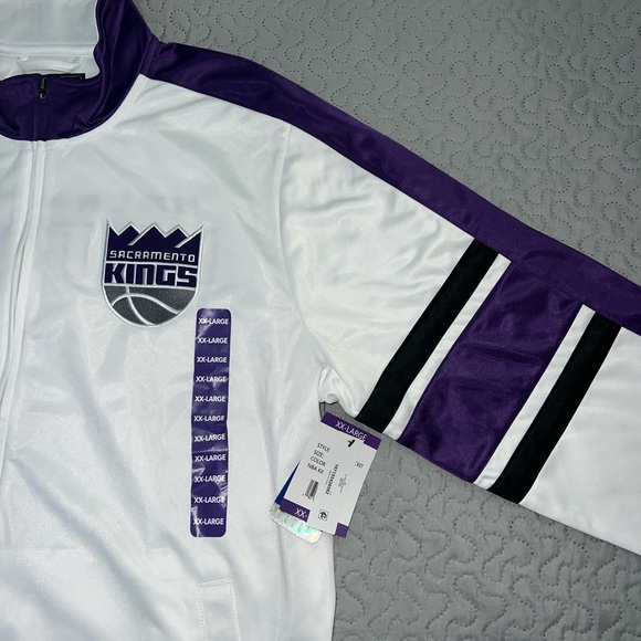 NBA Sacramento kings basketball track jacket zip up sweater coat men’s XXL 2X - Picture 3 of 9